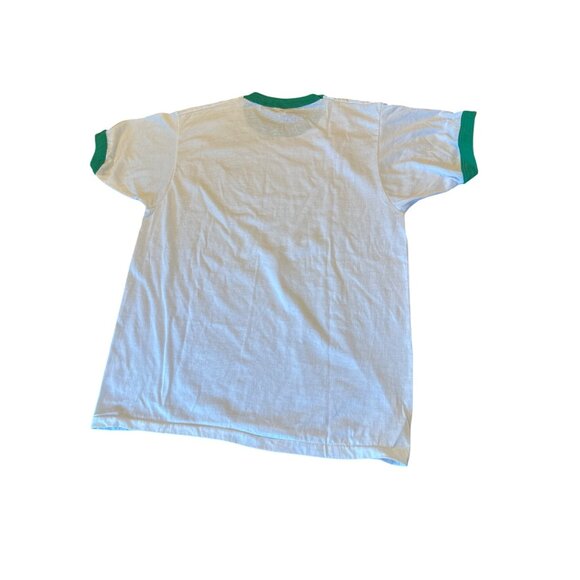 Vintage 80s Tanqueray Ringer T-Shirt Size XL White & Green - Picture 4 of 4